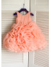 Peach Organza Ruffled Stunning Flower Girl Dress Peach Organza Ruffled Stunning Flower Girl Dress